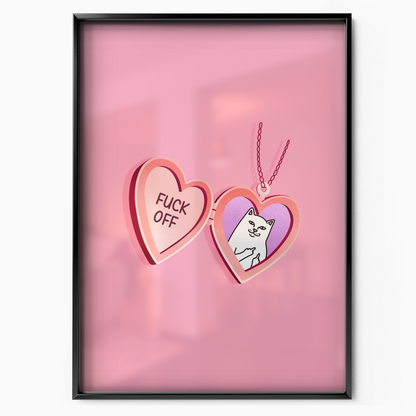 Fuck Off Heart Locket