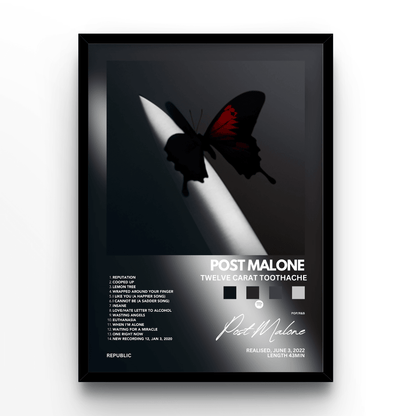 Post Malone Twelve Carat Toothache - A4, A3, A2 Posters Base - Poster Print Shop / Art Prints / PostersBase